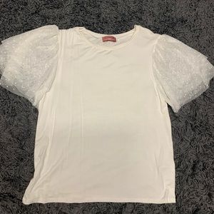 Ragdoll Top with Sheer polka dot Sleeves